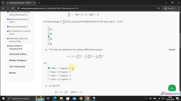 NPTEL Numerical Methods Week8 Assignment 8 Solution July 2024