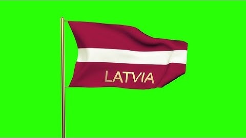 Latvia Flag With Title Waving In The Wind. Looping Sun Rises Style. Animation Lo Stock Animation