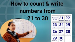 How to teach numbers from 21 to 30/ Count and write numbers from 21 to 30