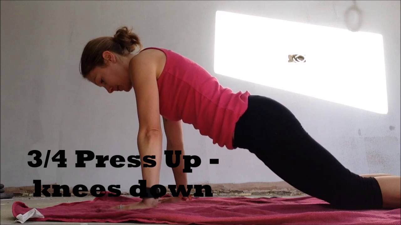Three Quarter Press Up   Knees Down - Upper Body Exercise