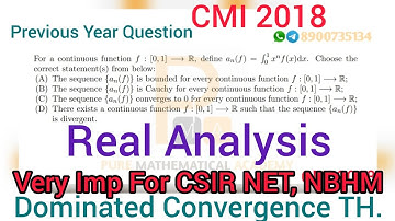 CMI 2018 Real Analysis Solution | Mathematics | Dominated Convergence Theorem | SUDIP KUMAR | PMA
