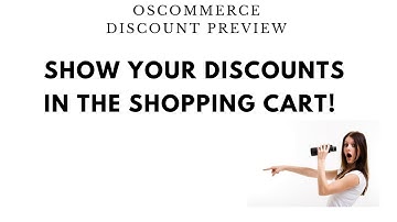 osCommerce Discount Preview