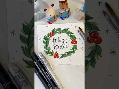 Cartãozinho de Natal 🎄🎁✨ #desenho #arte #shorts #aquarela #art #natal #christmas