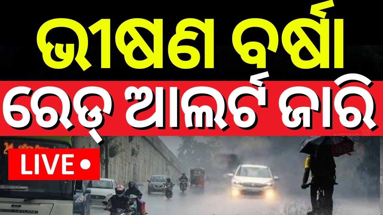 Live: ପ୍ରବଳ ବର୍ଷା ଆଲର୍ଟ ! Red Alert For Odisha | Low Pressure Rain | Odisha Rain