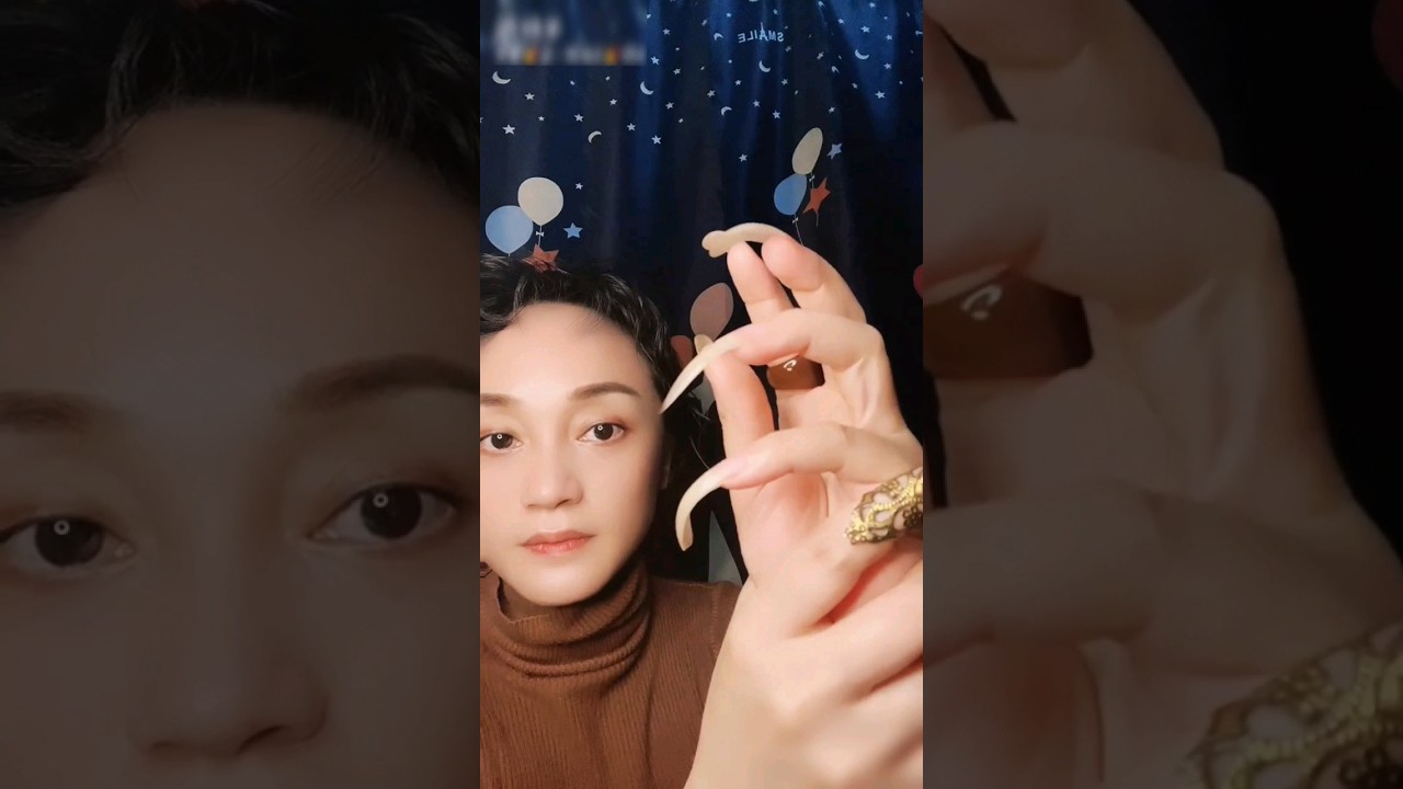 Girl beautiful natural nails