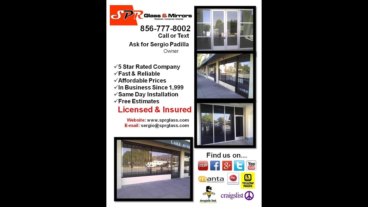 Commercial Storefront Door Installation Spr Glass Mirrors Youtube