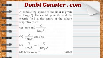 A conducting sphere of radius R is given a charge Q. The electric potential and the electric field