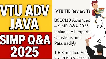 📚 Advanced Java VTU SIMP Q&A 2025 | BCS613D All Important Questions Solved | Pass Easily in 1 Watch!