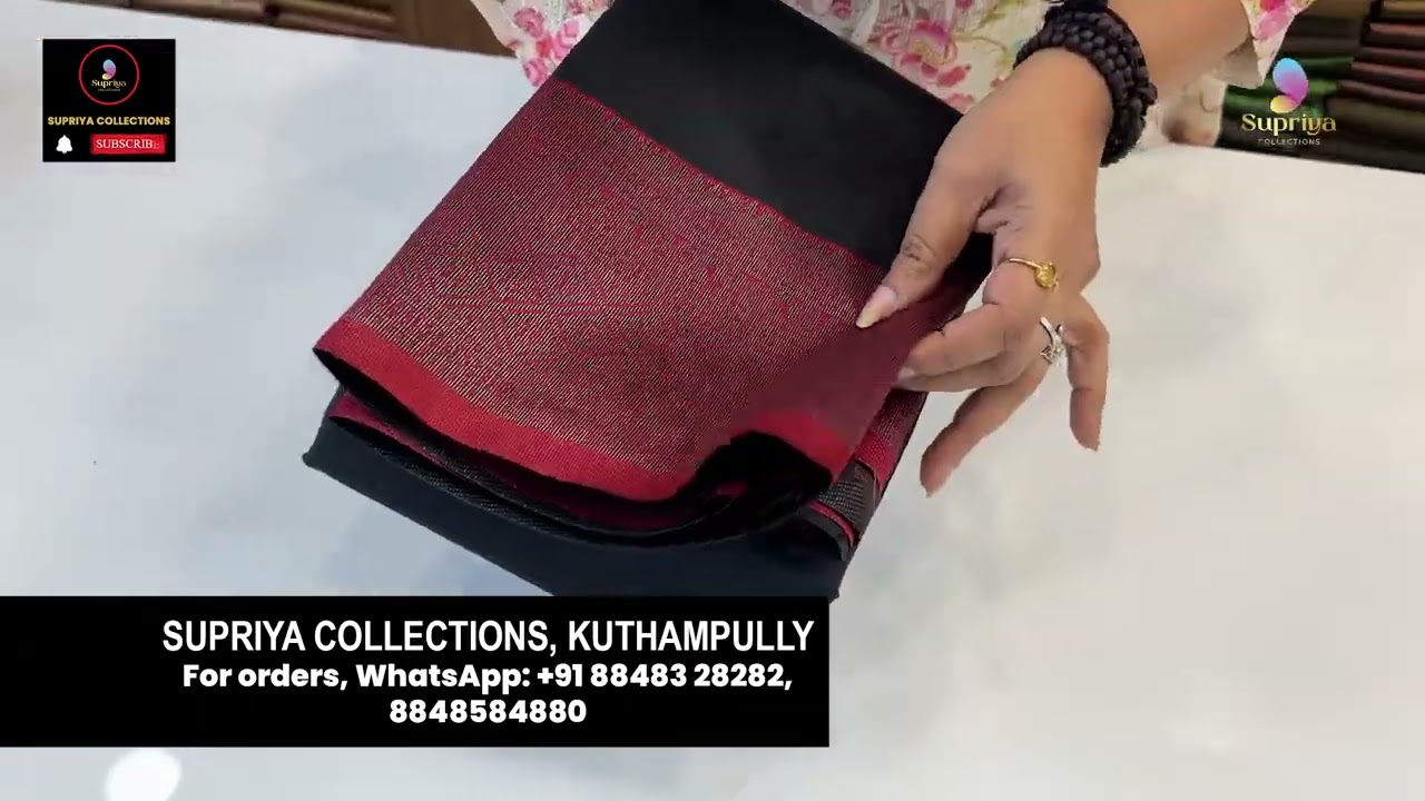 Semi silk saree  collections #kuthampully  #silksaree  #supriyacollections #keralahandloom