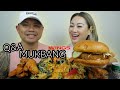 Q&amp;A Mukbang WINGS Cheesy Nachos Sweet Thai &amp; Buffalo with Homestyle Chicken Burger | N.E Let&#39;s Eat