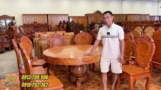 Bộ Bàn Ăn Tròn Nguyên Khối Gõ Đỏ Kèm 8 Ghế Louis Gỗ Gõ Đỏ Giá Như Thế Nào