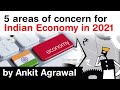 Indian Economy in 2021 - What are 5 major concerns for Indian Economy in 2021? #UPSC #IAS