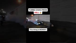 Turbo Civic does HUGE Burnouts at Car Meet! Check my recent video. #honda #civic #turbo #kseries