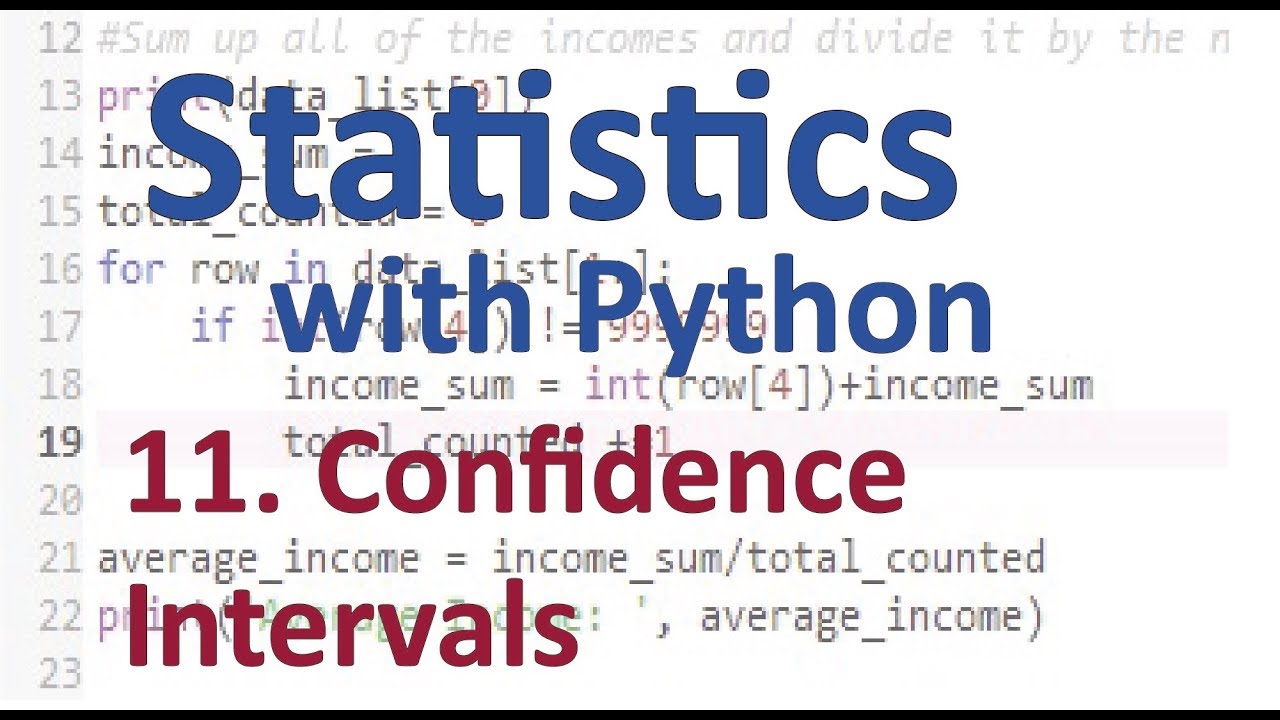 Confidence Intervals Stats with Python - YouTube