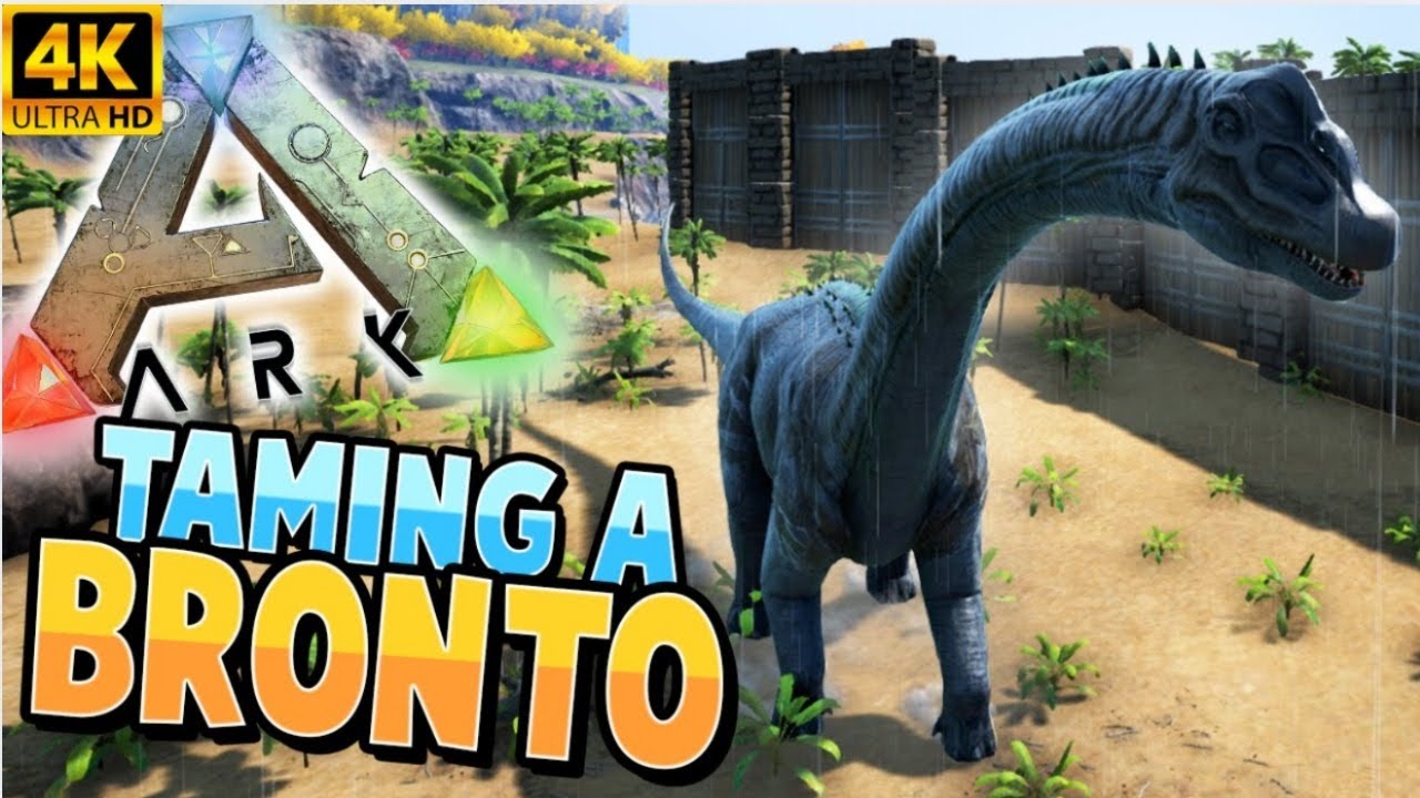 EASY WAY TO TAME A BRONTO IN ARK [ RAGNAROK] ARK SURVIVAL EVOLVED - YouTube