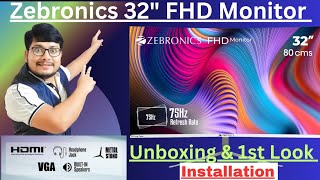 Full Gaming Setup || Zebronics 32 inch Monitor Unboxing and Review || Flipkart Bigbillon Day 2023