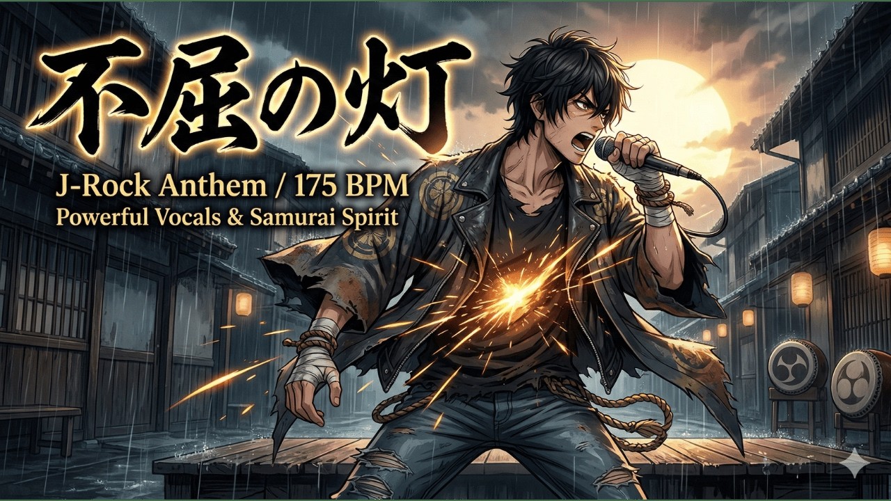 【和ロック】不屈の灯 - 疾走感とエモーショナルが交差するギターロック / High-Energy Samurai Rock/ 【Maromy@AI作曲】 (Suno AI Original)