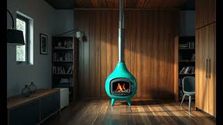 Mid Century Modern Fire Place Screen Saver (No Sound)