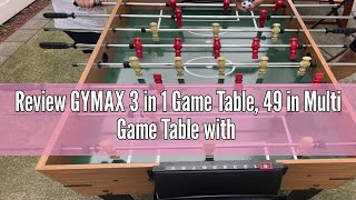 Review GYMAX 3 in 1 Game Table, 49 in Multi Game Table with Foosball Hockey & Billiards, Competition