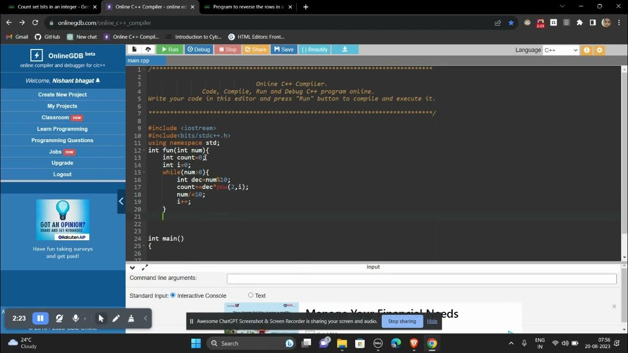 Binary to decimal in C++ Using Function - YouTube