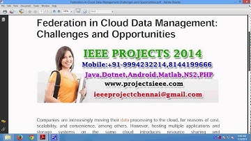 Federation in Cloud Data Management Challenges and Opportunities