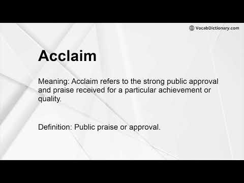 Acclaim Meaning