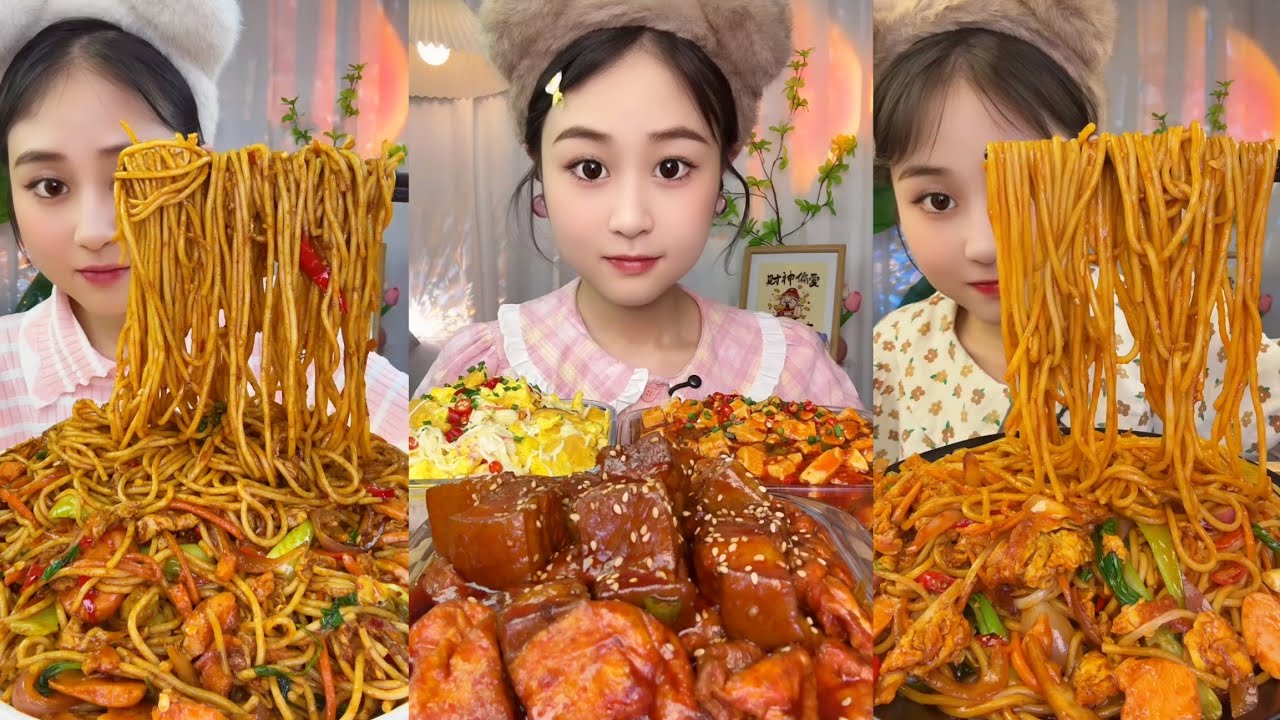 ASMR EATING SPICY AND HOT Korean Noodles 먹방 | Chinese Spicy Food ASMR 중국먹방 | ASMR Eating Video