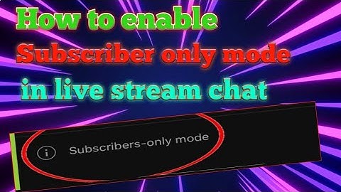 How to enabled "Subscriber only mode in your YouTube live stream #viral #Subscriberonlymode