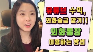 달러 통장을 이용해서 해외송금 받아보기 - 유튜브 수익금 입금하기