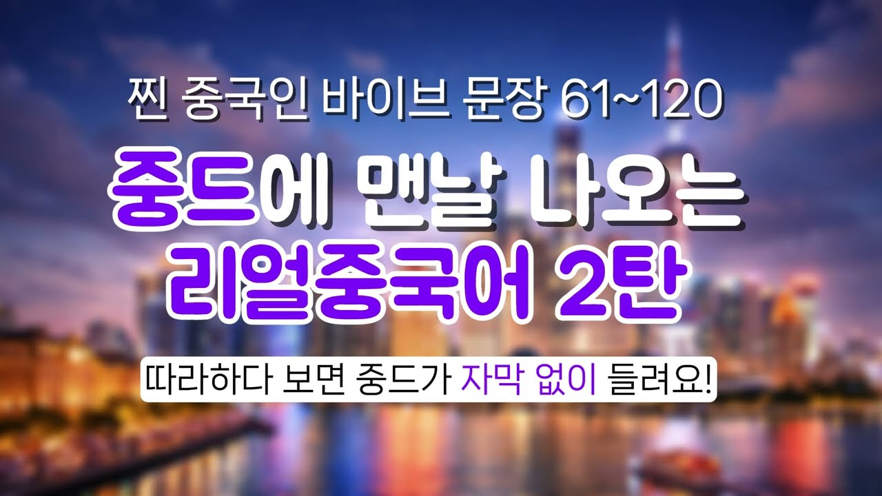 실생활에서 매일 쓰는 리얼중국어 2탄 #초급중국어