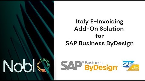 Italy E Invoicing Integration for SAP Business ByDesign Demo