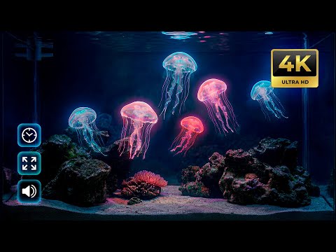 Jellyfish Aquarium 4K 3 Hours Sleep Study Relax 