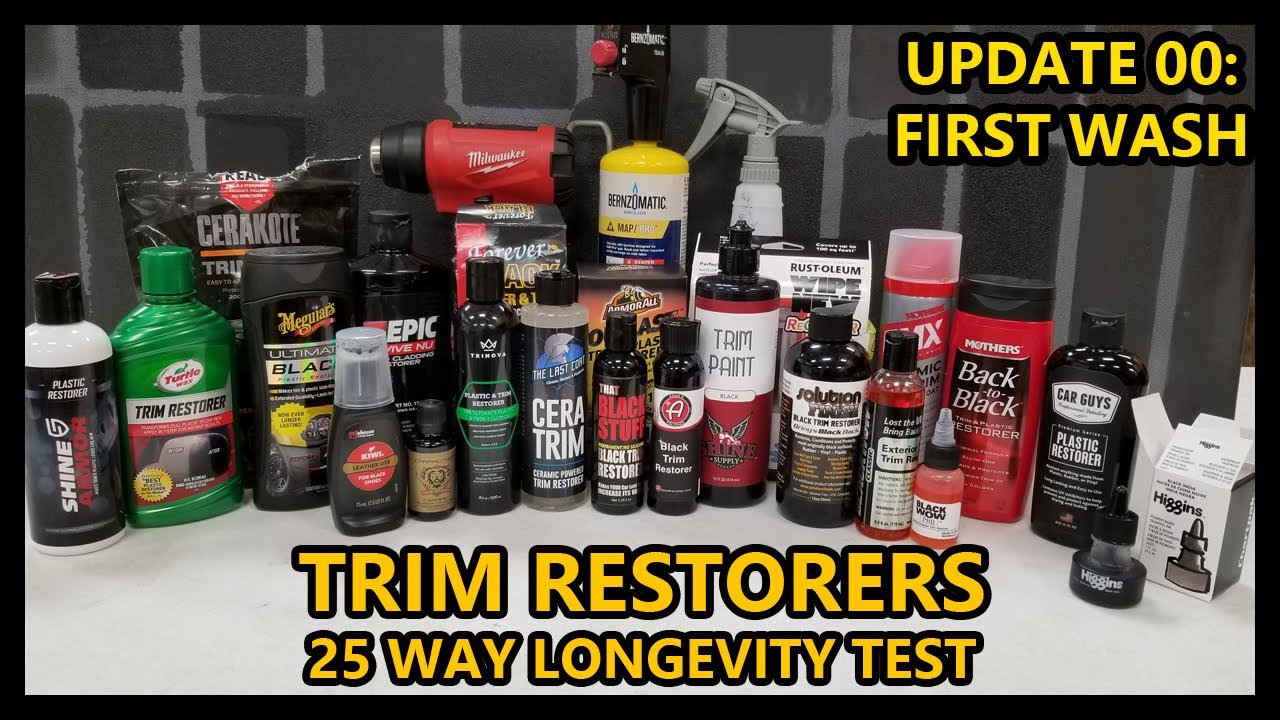 This is a test I put together about 25 different trim restoration products  on the market in the US - so many opinions on this stuff A lot of you  guys' suggestions