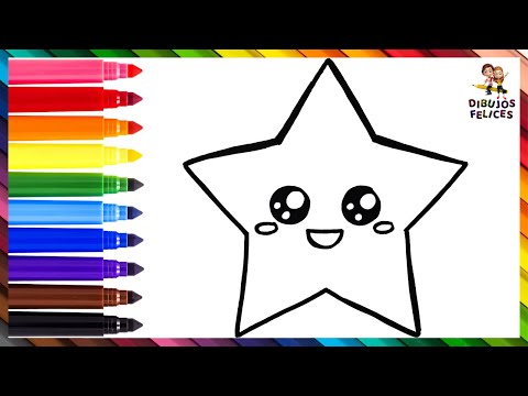 Cómo Dibujar Una Estrella ⭐ Dibuja y Colorea Una Linda Estrella Arcoiris 🌈 Dibujos Para Niños