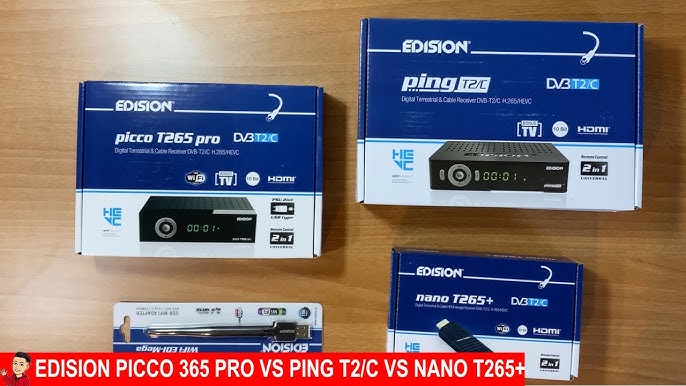 EDISION PICCO T265 pro Receptor Digital Terrestre y Por Cable DVB-T2/C  H.265/HEVC (ES) 