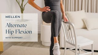 Standing Alternate Hip Flexion with Support - Strength Exercise - Wellen