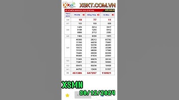 Kết quả xổ số MIền Nam ngày 30/12/2024 Đồng Tháp, Cà Mau, TP.HCM #xsmn #xsdt #xscm #xshcm #kqxs