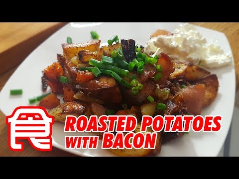 Roasted Potatoes Easy Recipe with Bacon and Sour Cream