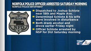 Officer arrested for DUI, Norfolk Police say