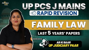 Family Law for UP Judiciary | Rapid Revision for UP PCS J 2023 | Last 5 Year