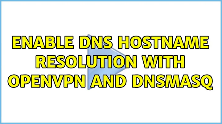 Enable DNS Hostname resolution with OpenVPN and DNSMasq