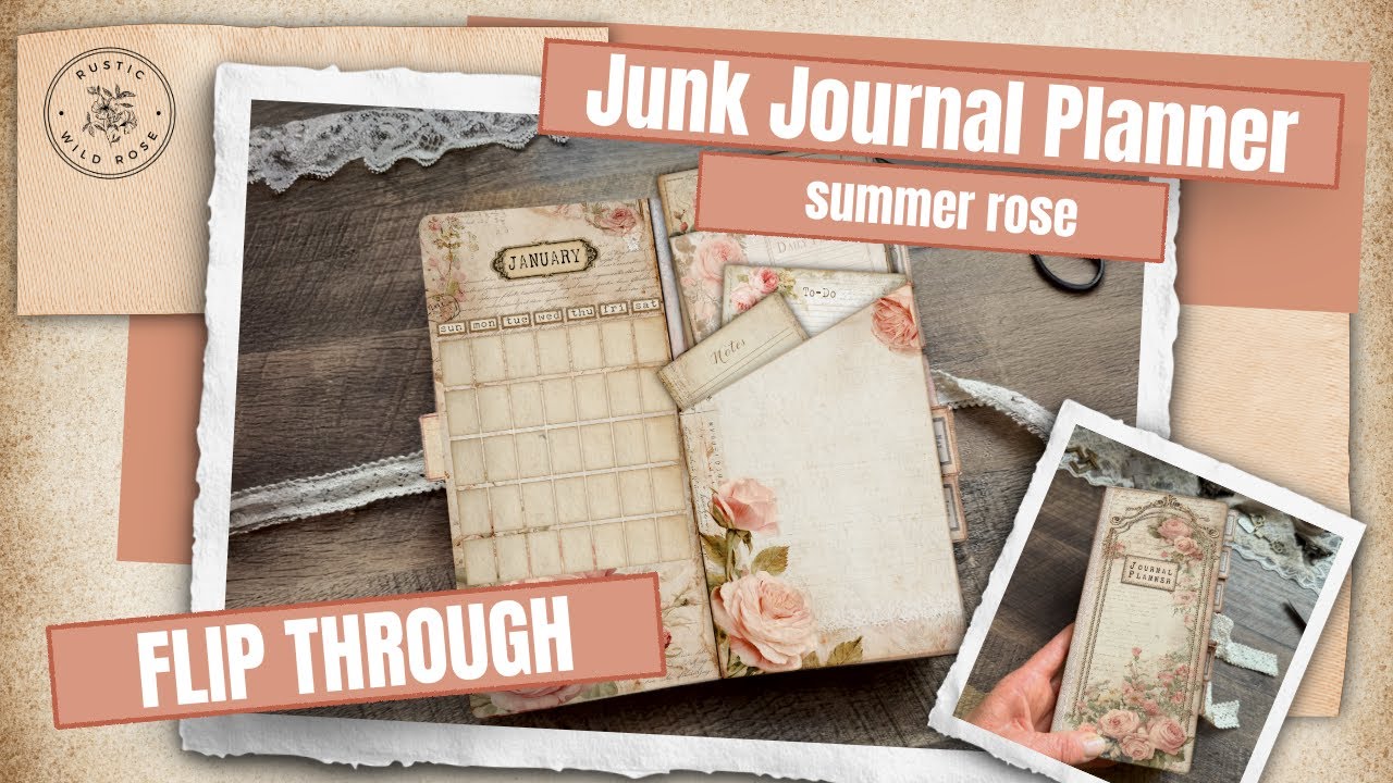 Junk Journal Planner Flip-through | Vintage Floral Printable Journal Kit