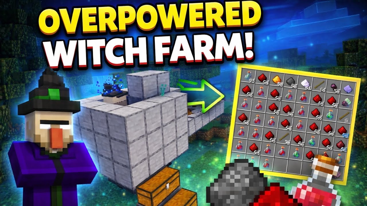 🧙‍♀️ How to Build a Compact Witch Farm in Minecraft (StepByStep)⚙️💥 ...