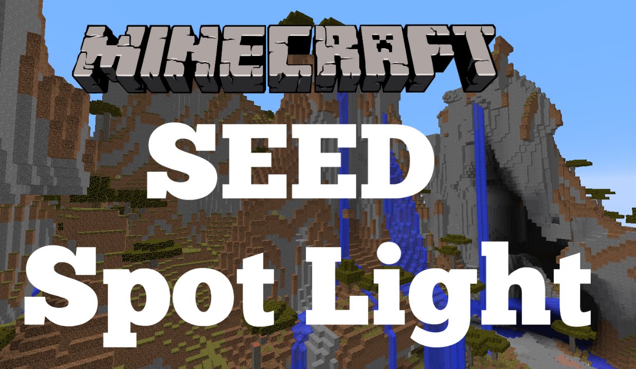 Awesome npc village spawn between 2 mountains, cool overhangs Minecraft seed 1.8.3