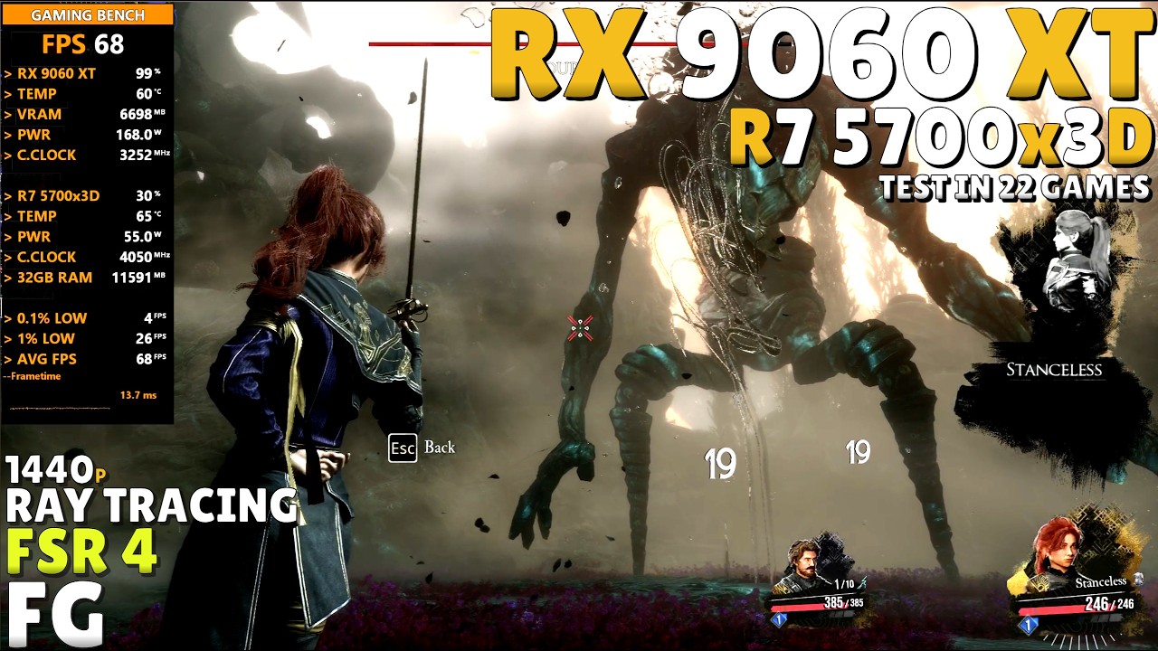 RX 9060 XT + Ryzen 7 5700x3D | 22 Games Tested | RT, FSR 4, FG On