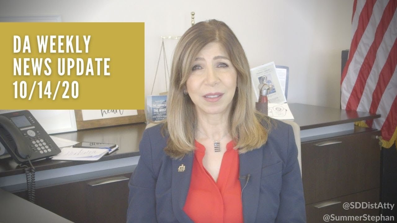 DA Weekly News Update with DA Summer Stephan 10/14/20
