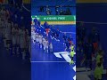 Georgia and France walk onto the futsal court before the match! ⚽