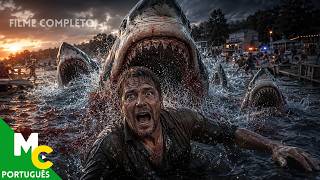 O lago do Texas virou território de tubarões | Filme Completo de Terror