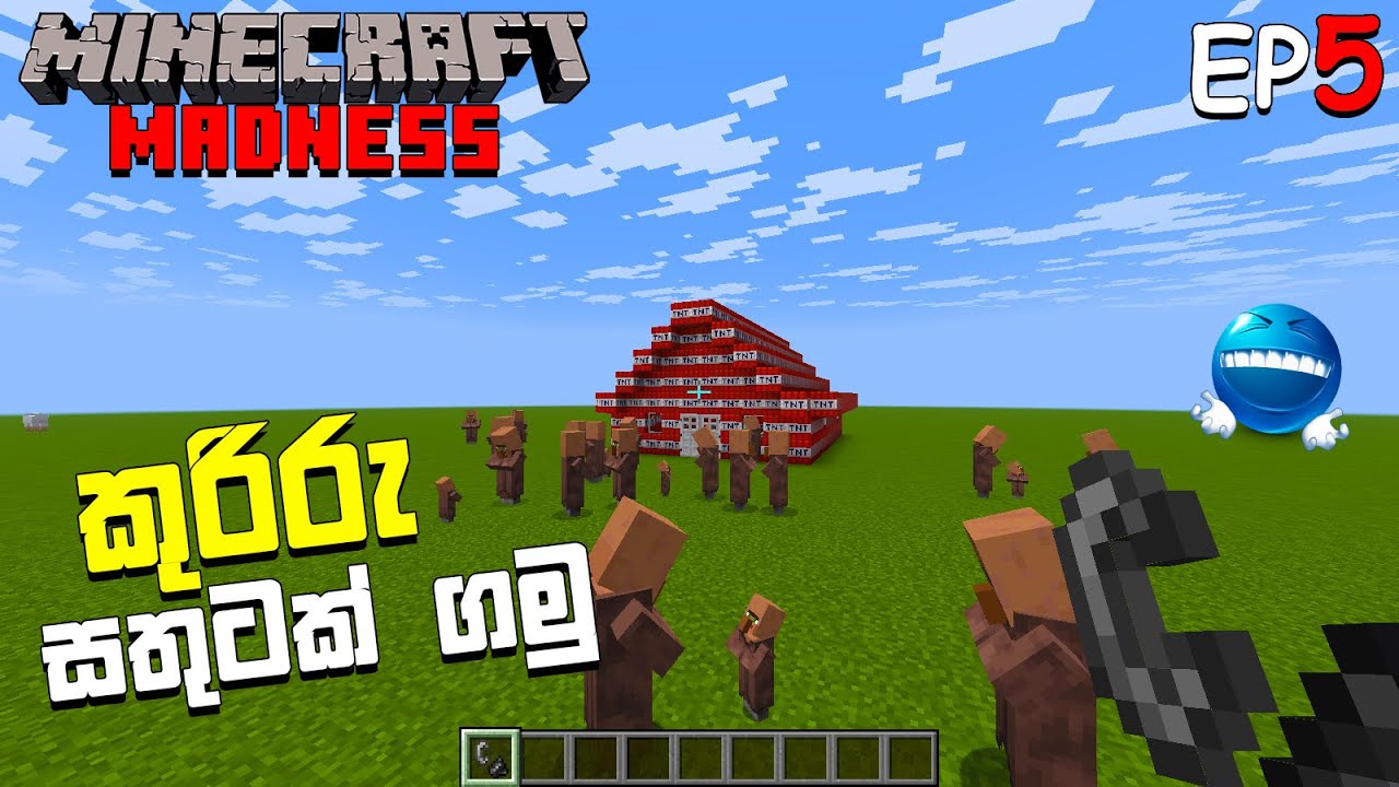 LET'S CAUSE TROUBLE FOR VILLAGERS | MINECRAFT MADNESS SERIES | SINHALA GAMEPLAY