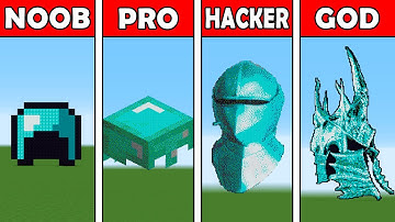Pixel Art (NOOB vs PRO vs HACKER vs GOD) Diamond Helmet in Minecraft